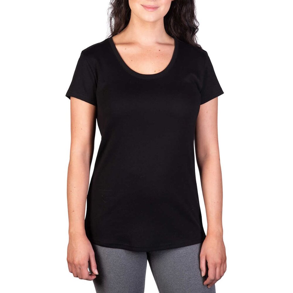 - Kirkland Signature Ladies' Scoop Neck Pima Tee,